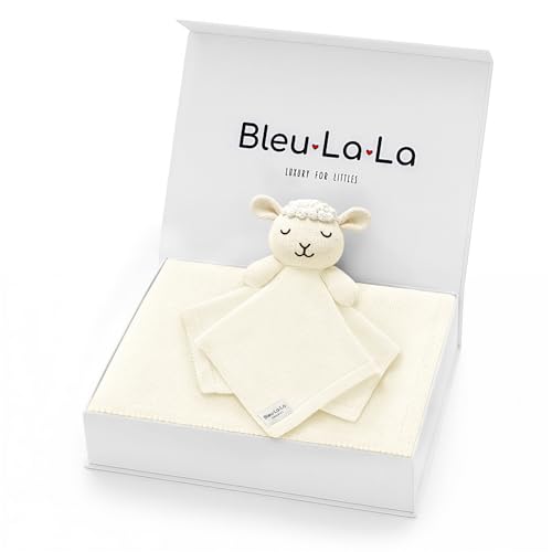Image of Baby Gift Set - Organic Cotton Newborn Blanket Essentials, Thoughtful Baby Shower & New Baby Gift for Boys & Girls (Lovey - Sheep - Cream)