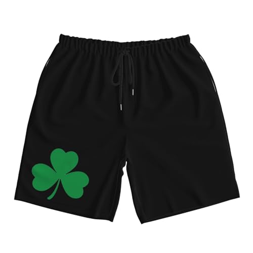 Green Irish Shamrocks Men's Quick-Dry Board Shorts 7