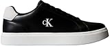 Calvin Klein Sneaker con Suela Cupsole Hombre Classic Laceup de Piel, Negro (Black/Bright White), 43