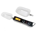 Dioche Digital Measuring Spoon Scale, High Precision 0.05g to 500g Capacity, with 30ml & 80ml Detachable Spoons, Tare Function & Unit Conversion for Baking, Cooking, Pet Food, Kitchen - Black