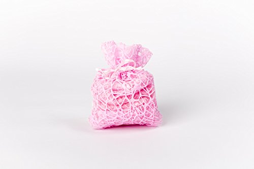 24 pz.SACCHETTI a RETE ORGANZA PORTACONFETTI ROSA