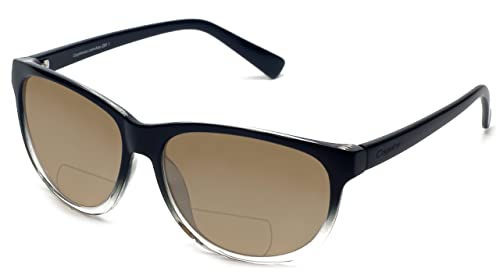 Coyote Eyewear Polarized Sunglasses Bifocal Reading/No Power Lens Opt Black Clear Crystal Men Women Trendy Sun Glass Reader