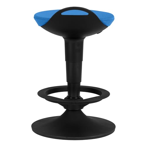 Image of Adjustable-Height Padded Lab Stool - Brilliant Blue
