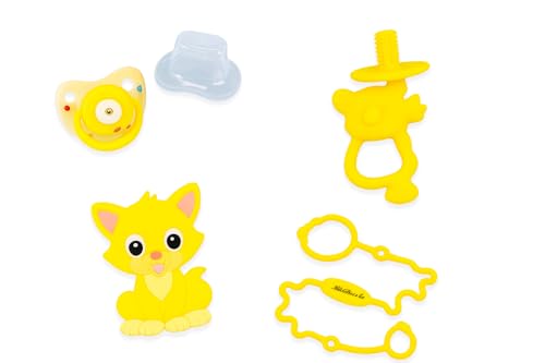 Pack 4 en 1: chupete mordedor, cepillo dental bebé de silicona y cadena chupete | mordedor encías bebé | chupete silicona 0–6 meses | mordedor | Regalo Ideal Pack 4 en 1: chupete mordedor, cepillo dental bebé de silicona y cadena chupete | mordedor encías bebé | chupete silicona 0–6 meses | mordedor | Regalo Ideal