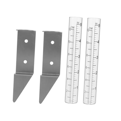 ibasenice Outdoor Rain Gauge Bracket 2 Pack Stainless Steel Holder for Rain Gauge Glass Tube Deck Yard Garden