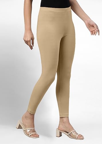 Image of TRENDMALLS Women's Super Combed Cotton Elastane Stretch Ankle Length Leggings with Ultrasoft Waistband