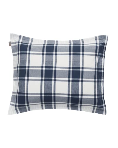 GANT Flannel Check Kopfkissenbezug einzeln Farbe Marine Größe 80x80cm...
