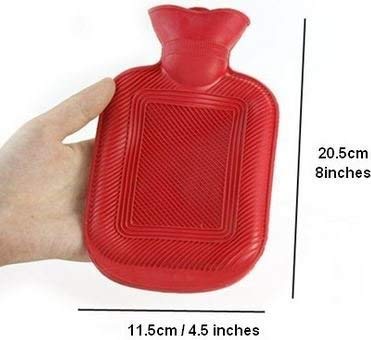 RABBONIX Hot Water Bag, Natural Rubber -BPA Free- Durable Hot Water Bag for Hot Compress and Heat Therapy, Random Colors - 02 Pcs(500ml and 1L) 1