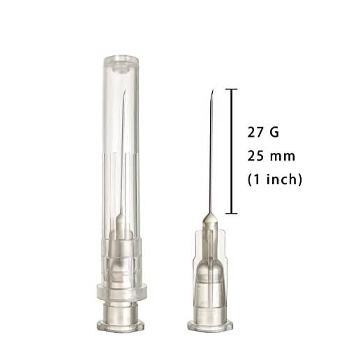 Image of 100pcs 27 gauge 1 inch Needle Luer Lock for Scientific Lab | Refilling Inks, Individually Wrapped