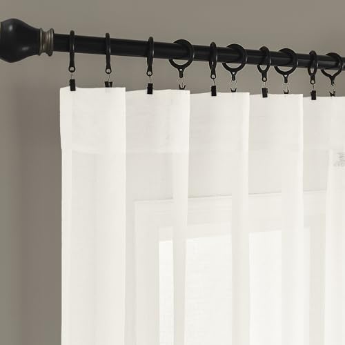 Image of Window Curtains White Sheer Curtains 90 Inches Long 2 Panels Tulle Curtains Window Panels for Bedroom Curtains 2 Panel Sets Rod Pocket Sheer White Curtains for Living Room Kitchen Yard 52 W x 90 L