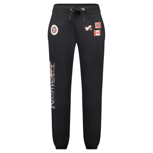 Geographical Norway MARADOCK PR Black DB Men 100 (WY2700H/GN/Black) Schwarze Herren-Sporthose, Jogginghose, mit Kordelzug, Trainingshose, für den Alltag S