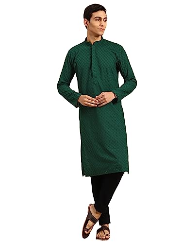 Men's Chikankari Embroidered Kurta And Chudidar Set