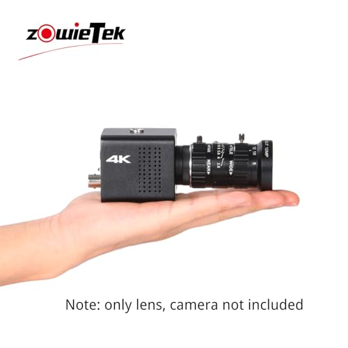 image for Zowietek 5-50mm 12MP C-Mount Low Distortion Zoom Lens, with C-CS Adapt