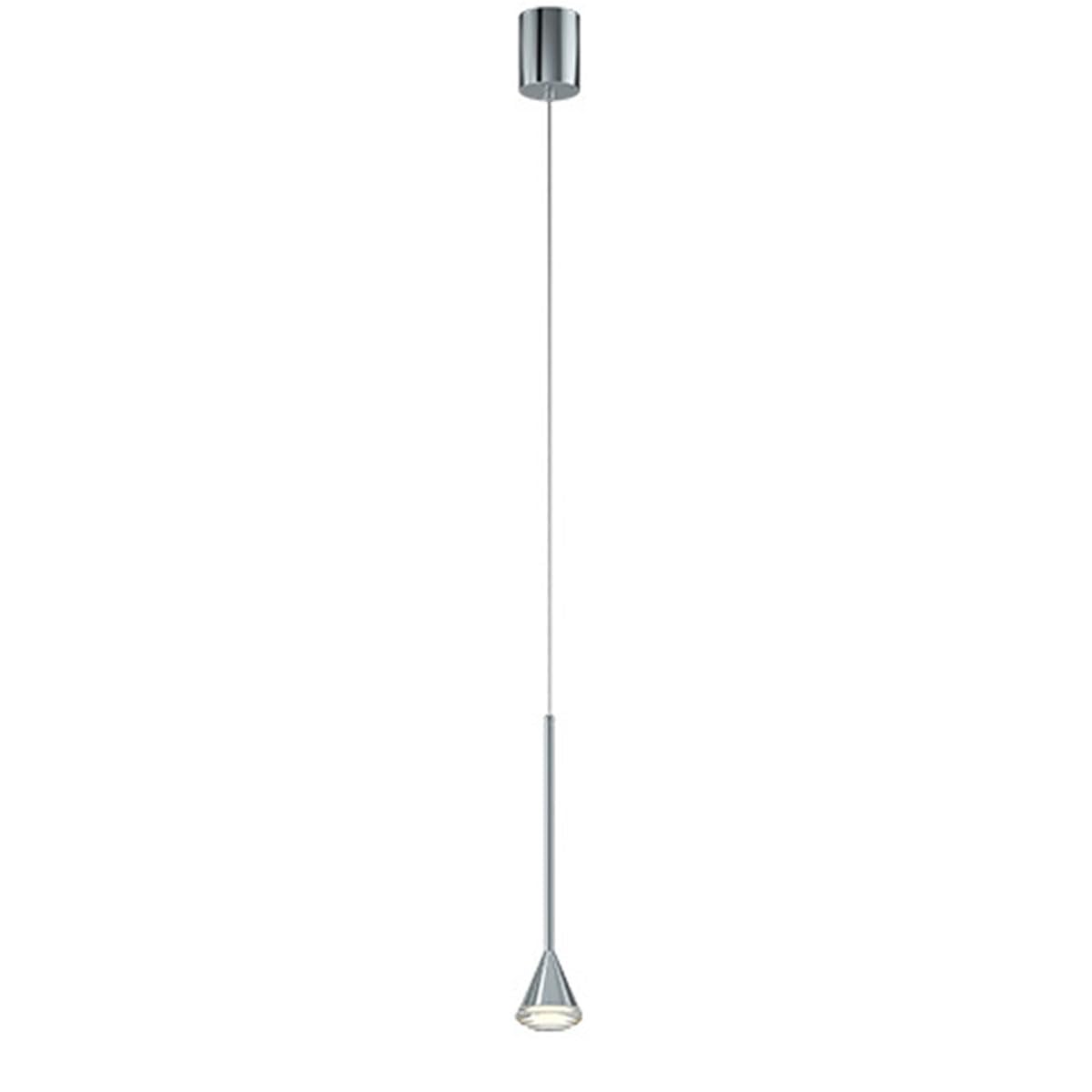 Plafonnier pour salle à manger et suspension LED cône argentée à trois teintes