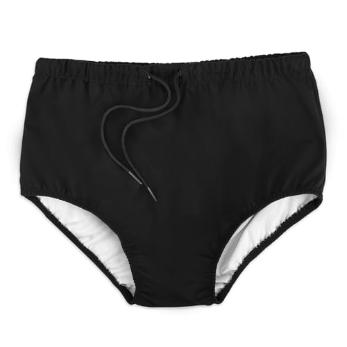 AQX Reusable Adult Swim Diapers Special Needs, Plastic Diaper Cover Leakproof, Swimmers Nappy Rubber Pant for Incontinence Protection Unisex (L, Black)