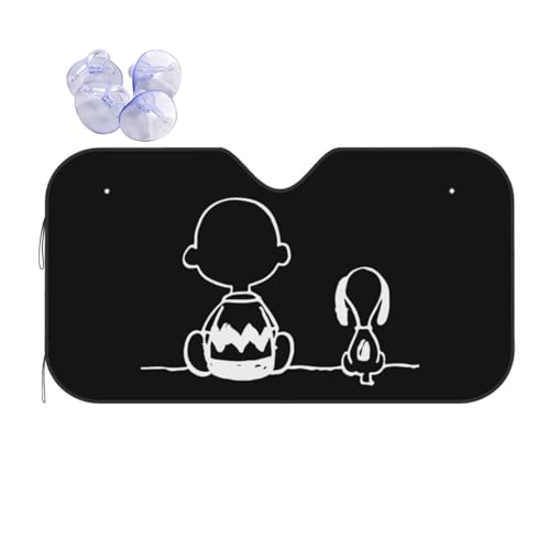 車用サンシェード スヌーピー チャーリーブラウン アニメキャラクター フロントサンシェード 日除け 軽自動車 吸盤 UVカット 車窓日よけ 紫外線カット 日焼け防止 簡単取り付け 車用品 2サイズ選択 140x76cm fvb5h282