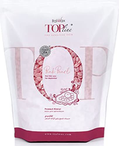 ItalWax Pink Pearl - Perlas de cera dura sin tachuelas, bolsa de 1.65 libras