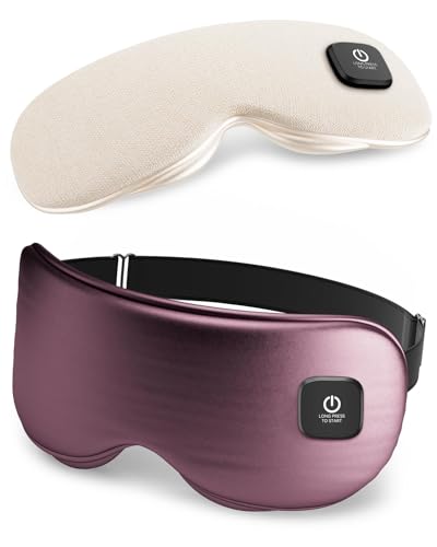 Heated Eye Mask - Cordless Eye Mask for Dry Eyes, Eye Relief, Improved Sleep, Washable Eye Heating pad for Travel and with Replaceable Shell