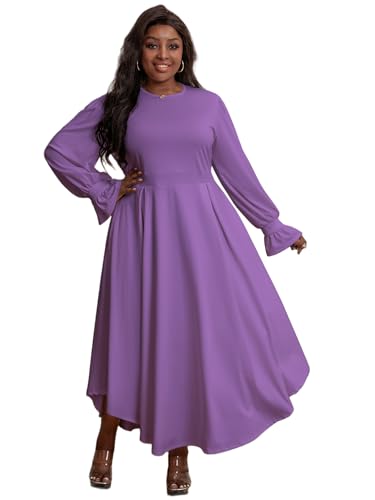 XNMHL Long Sleeve Dress for Women Wedding Guest Plus Size