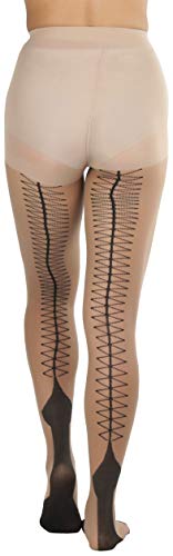 Image of ToBeInStyle Women's Classic Cuban Heel Contrast Backseam Sheers Pantyhose