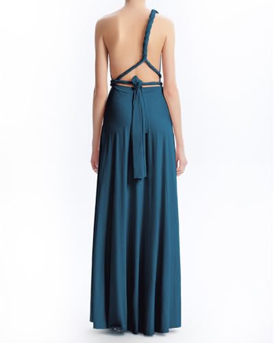Image of Multi-Way Wrap Infinity Maxi Dress for Bridesmaids & Wedding Guest | 31 Colors for All Wedding Themes, One Size & Plus, 1 Dress for Any Events, Evening, Prom, Gala, Non-See-Through, Wrinkle-Free