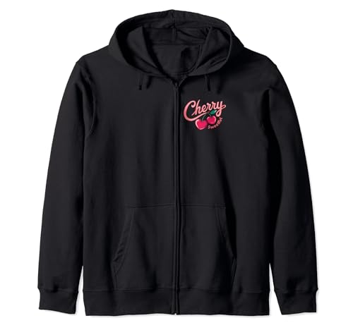 Cherry Sweetful Red Aesthetic Cherries Trendy Summer Y2K Zip Hoodie