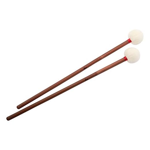 XDrum TB43 Baquetas Para Timbal Par (Mango De Bambú, Cabeza De Fieltro De 43 mm, Longitud: 38,5 cm)