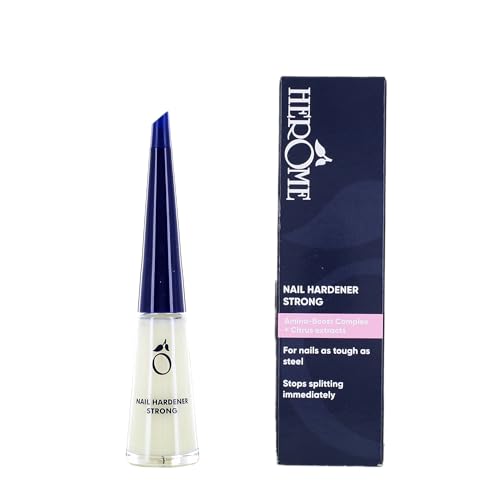 Herome Smalto Rinforzante Unghie Forte (10ml) Senza Formaldeide. Smalto Rinforzante Unghie Fragili Curativo per Unghie più Dure e Lunghe in 30 Giorni (Nail Hardener Strong)
