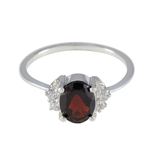 Bague d'anniversaire ovale en argent 925, le cadeau idéal avec couleur au choix