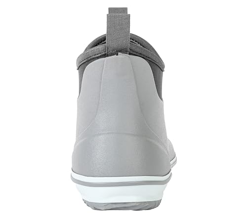 Image of Ubon Deck Boots for Men Waterproof Rubber Ankle Rain Boots for Fishing | Pull-On Shoes with Anti-Slip Traction, Breathable Lining, Removable Insole, Suited To Boats, Docks, Gardening, Camping