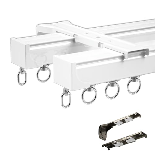 Rails à rideaux doubles de plafond en aluminium robuste pour salon - 2