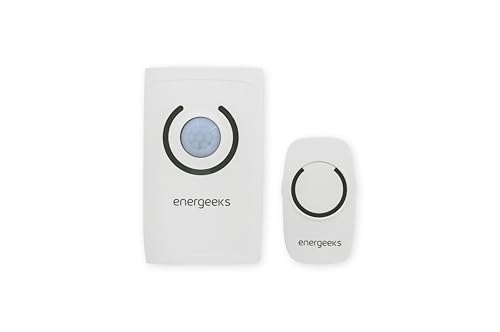 Energeeks   Alarma con Timbre 4 en 1   Pulsador Inalámbrico   Detector de Movimiento y Alarma   Luz de Linterna   Protección del Hogar   Fácil Instalación   Sin Necesidad de App ni Conexión a Internet