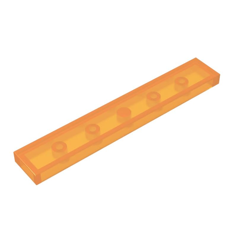 Gobricks 6636 Foundation Plate Tile 1x6 with Groove 50 Pieces GDS-564 Compatible with Lego Building Blocks Color:Trans Orange — image 1