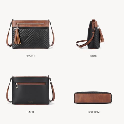 Image of BOSTANTEN Crossbody Purses for Women Medium Shoulder Bag Quilted Handbags with Zipper Pocket