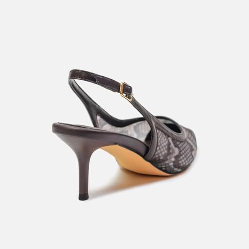 Image of Mesh Kitten Heels for Women Slingback Design with Pointed Toe Breathable and Stylish Elegant Low Heel for Comfort