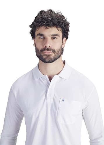 Image of Men's Cotton-Rich Full-Sleeve Polo T-Shirt with Pocket Premium Pique Fabric Casual & Stylish