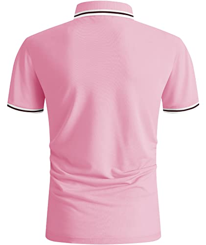 Scodi Men's Short Sleeve Polo Shirt Breathable Athletic Golf Shirt Tennis Casual T-Shirt 110-Pin-3Xl #TOP2