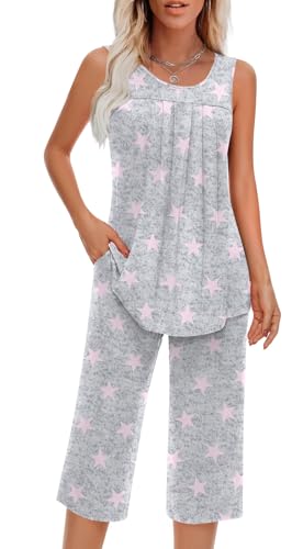 Findsweet Pajamas Sets for Women Soft Sleeveless Pjs...