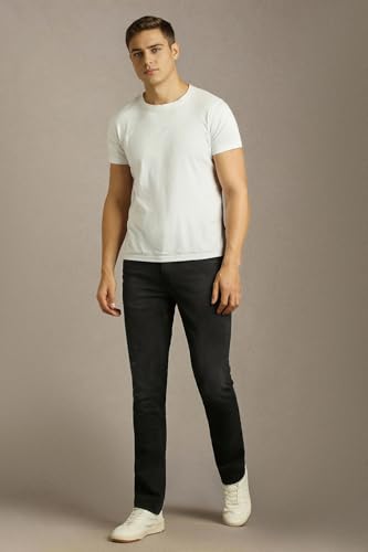 Image of Louis Philippe Men's Slim Fit Stretch Fabric for Comfort Premium Wash Aesthetic Authentic Twill and Durable Jeans