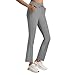 Women Dress Pants Stretchy Business Casual Flare Trousers Petite Lightweight Pull On Office Slacks Fashion High Waisted Straight Leg Yoga Pants with Pockets Gray M