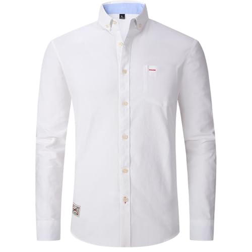Men T-Shirt Urban Classic Men Trend Longsleeve Tops Light Fashion Men Sport Longsleeve T-Shirt Slim Fit Comfortable Men Casual Basic T-Shirt C-White 3XL