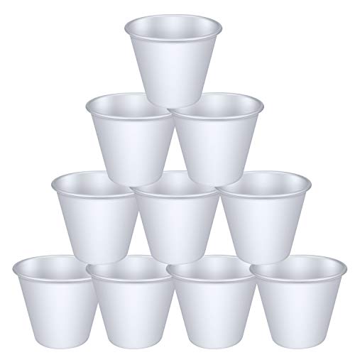 Homgaty 10 Pack Individual Pudding Ramekins Mini Aluminum Pudding Cups Nonstick Egg Tart Model For Dessert DIY Bakeware Cooking