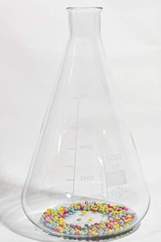 Matraz de Erlenmeyer 5L 5000ml - Vidrio Borosilicato con Marcas Blancas