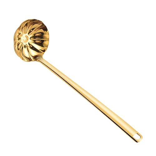 Cuchara de cocina de acero inoxidable y cucharón ergonómico resistente al calor 2