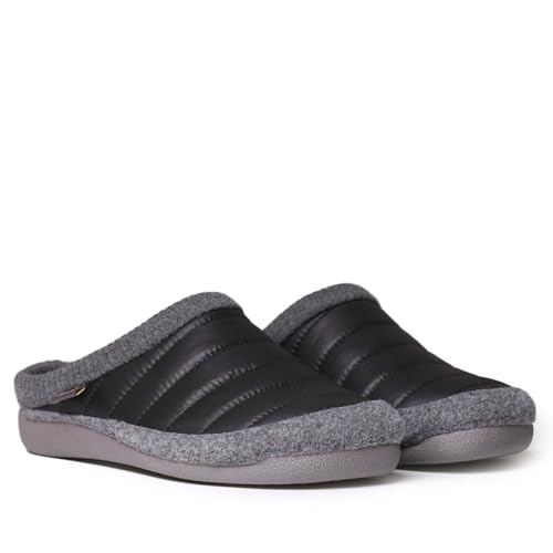 Zapatilla de casa Tipo Zueco en Tejido Acolchado y Fieltro en Negro - Nix-TK - 42 EU