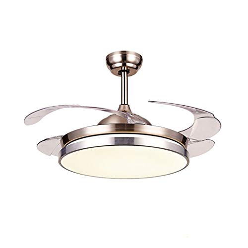 Preisvergleich Produktbild 42-Zoll-ultradünne unsichtbare Lüfterleuchte, dreistufige dimmbare Windgeschwindigkeit einstellbar LED-Lüfter Kronleuchter Wohnzimmer Schlafzimmer Esszimmer Deckenventilator Licht