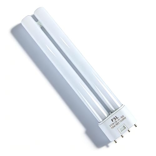 Terilamy 18W 2G11 4 Pin Light Bulbs, Single Ended Compact Fluorescent Lamp, 6500k Fluorescent Light Tubes White, Non-Dimmable Tube Bulb Suitable for Living Room Bedroom Corridor Kitchen Desk Lamp