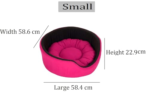 Image of Fluffy's Polyester Luxurious Both Side Soft Dog /Cat Bed (Pink, Small)