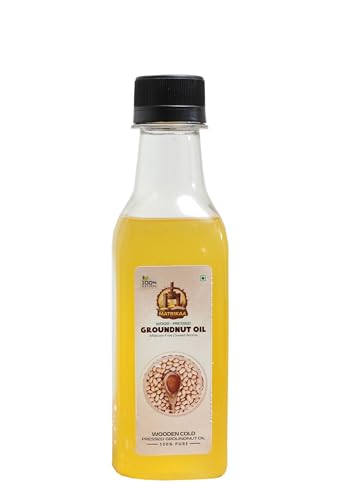 Image of Sarv Matrikaa Natural Pure Wood Pressed Groundnut Oil 250ML| 100% Natural, Peanut Oil for Cooking & Frying | Rich in Nutrients
