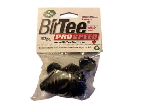 BirTee Golf Tees - PRO Speed Plus with Flexibility & Durability - 8 Pack. Indoor Golf Tees/Golf Simulator Tees/Winter Plastic Golf Tees (Black)